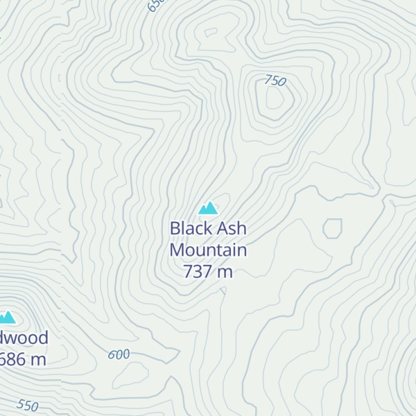 Map of Black Ash Mountain