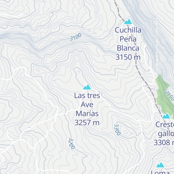 Map of Las tres Ave Marías