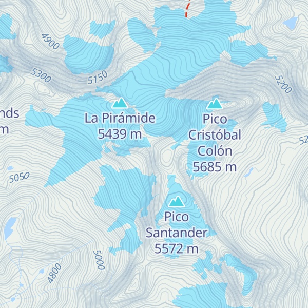 Map of Pico Simón Bolívar