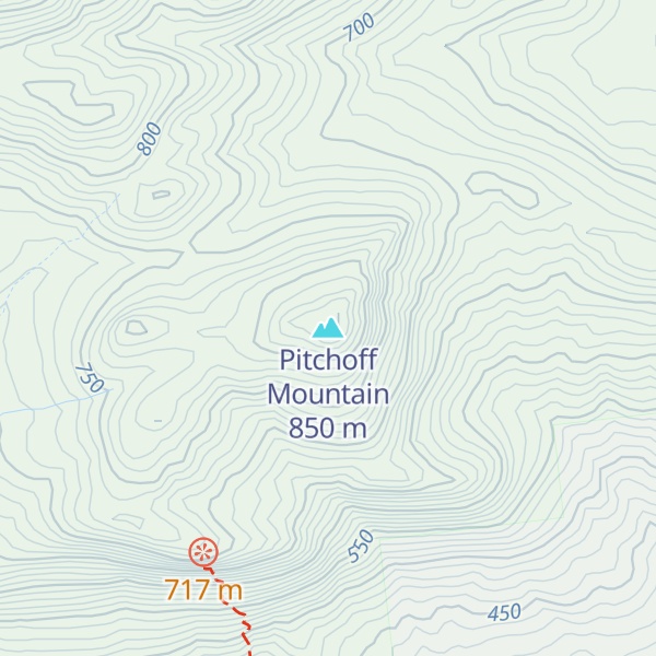 Map of Pitchoff Mountain