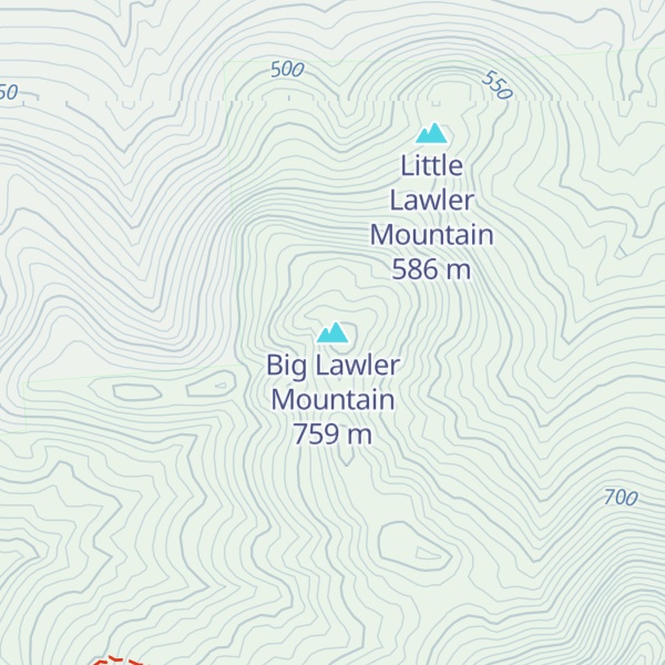 Map of Big Lawler Mountain