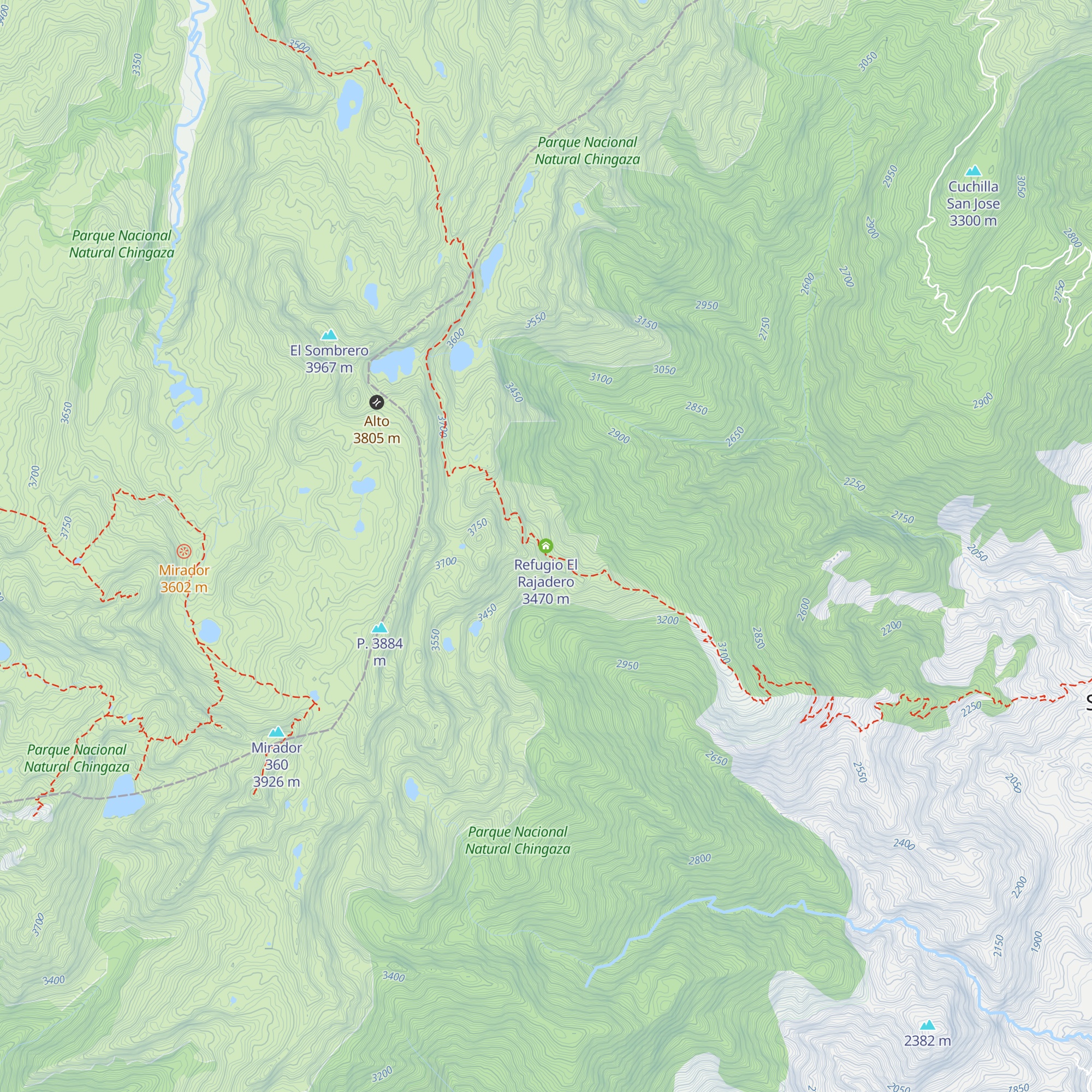 Refugio El Rajadero map