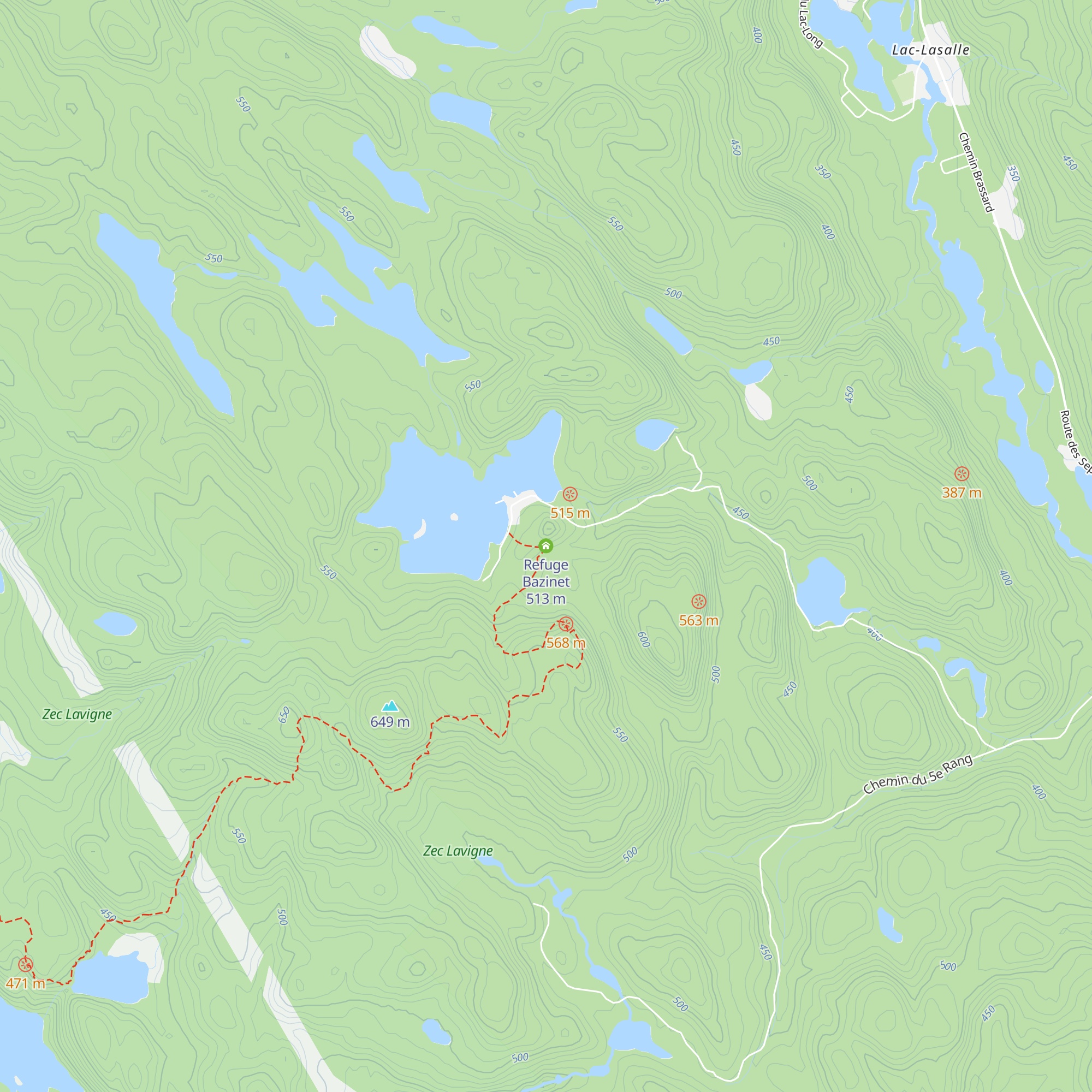 Refuge Bazinet map