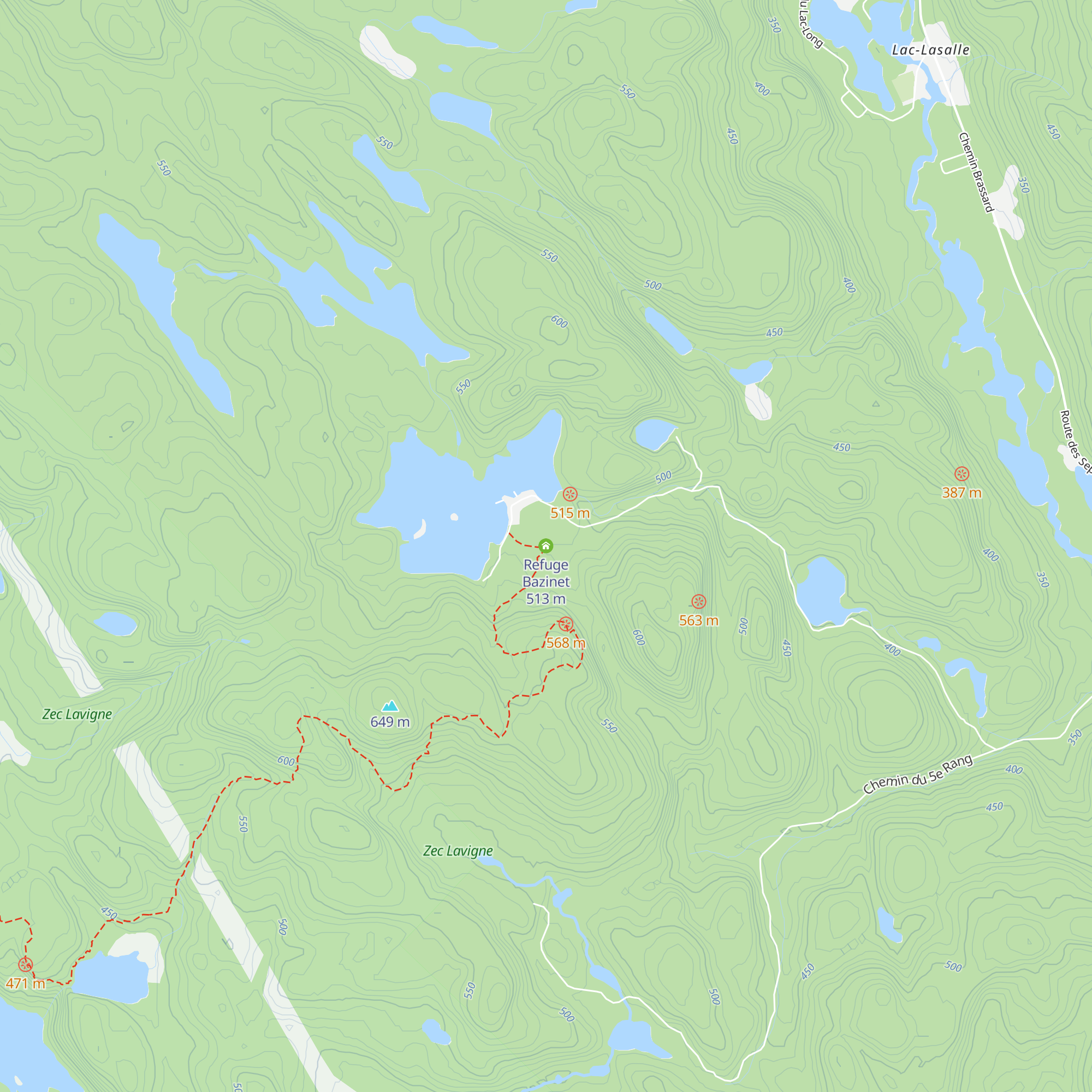 Refuge Bazinet map