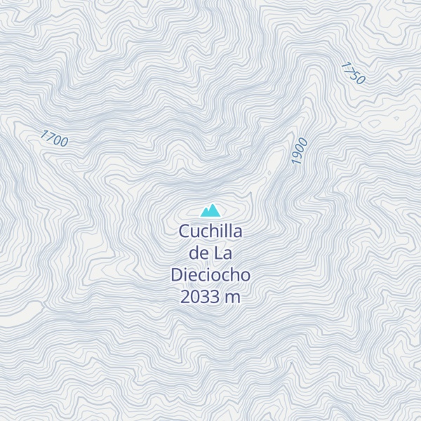 Map of Cuchilla de La Dieciocho