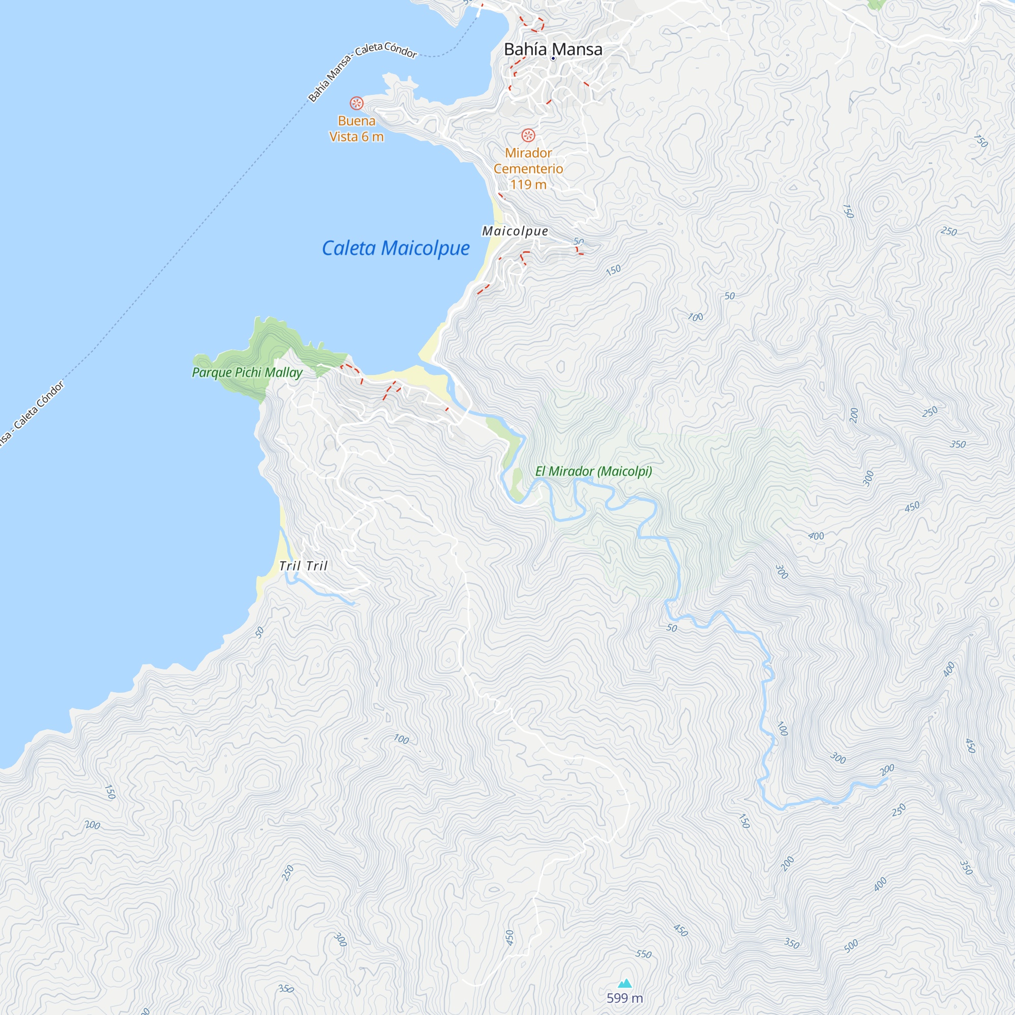 Cabañas Leufu Mawisan map