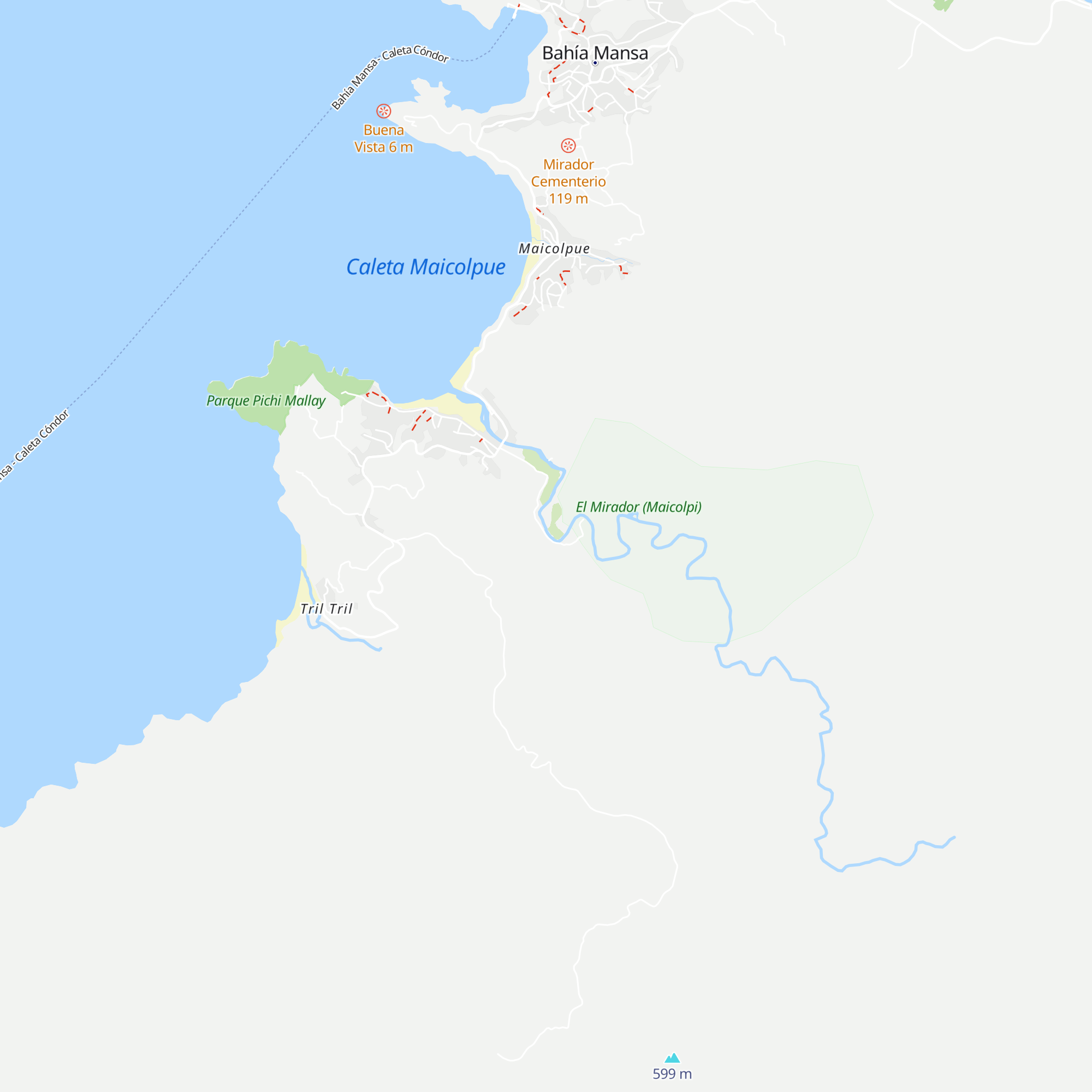 Cabañas Leufu Mawisan map