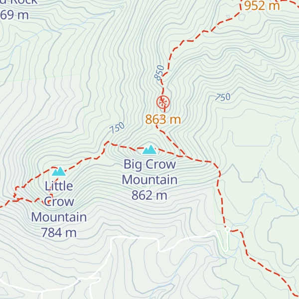 Map of Big Crow Mountain