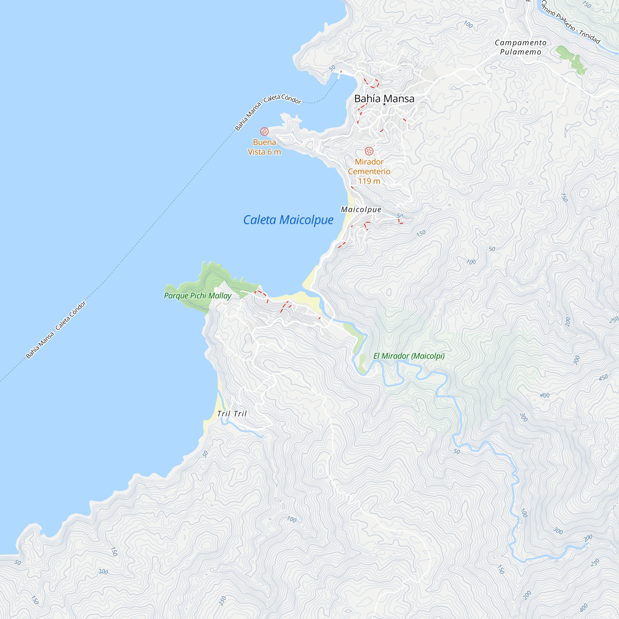 Cabañas Omilen Antu map
