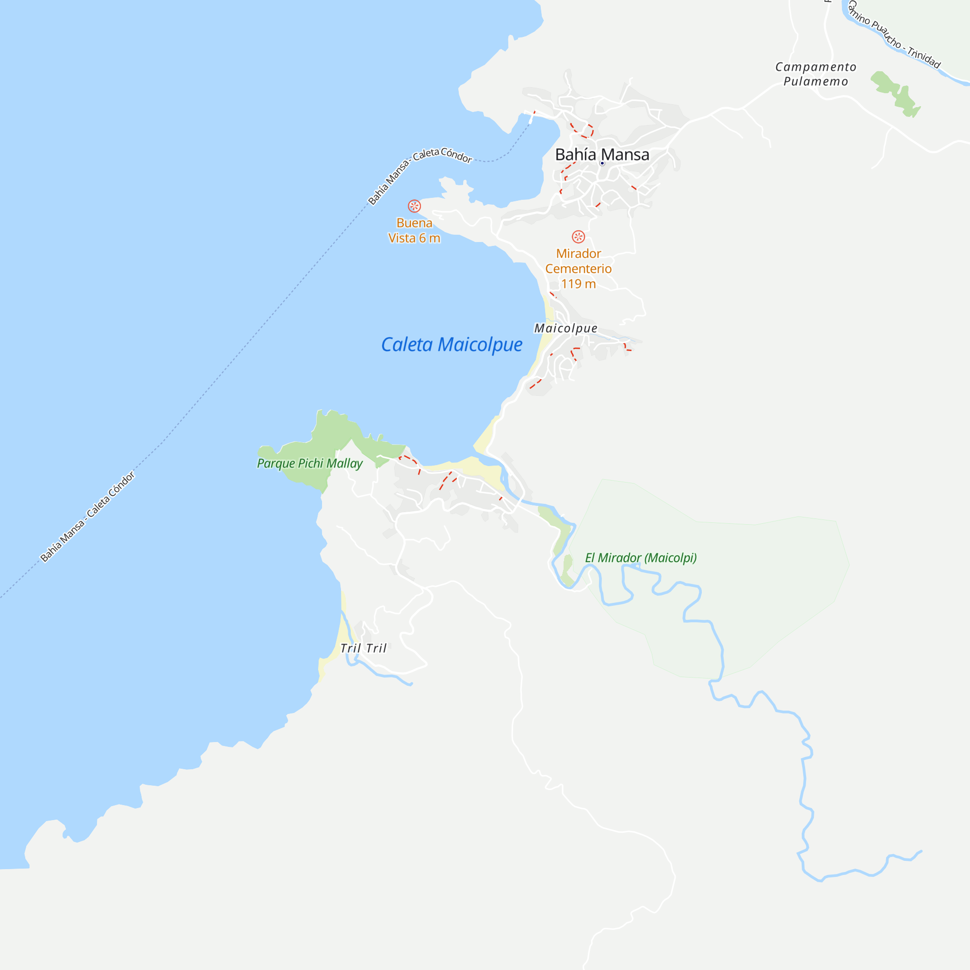 Cabañas Omilen Antu map