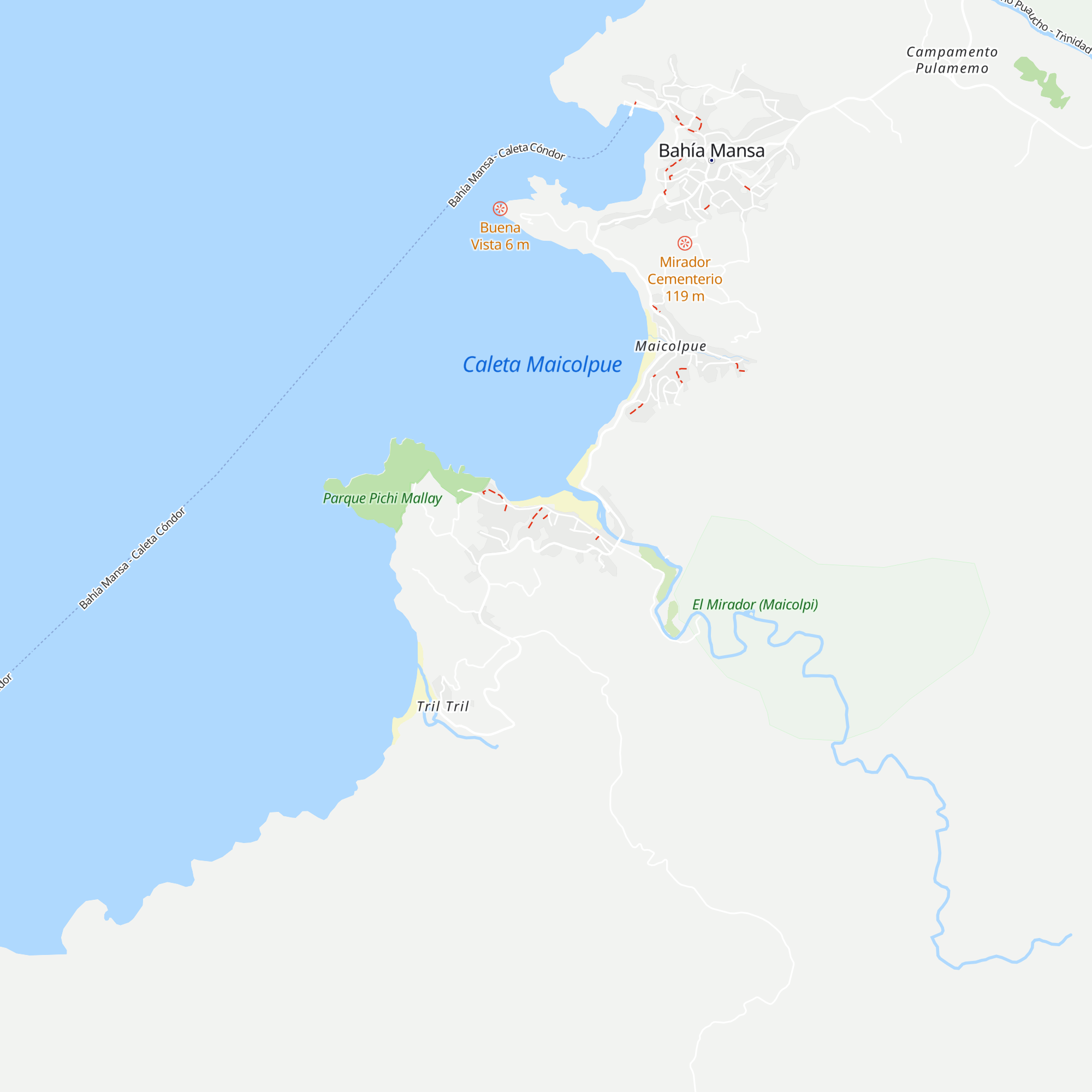 Cabañas Los Melis Maicolpue map
