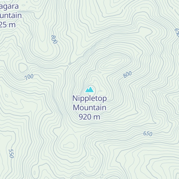 Map of Nippletop Mountain