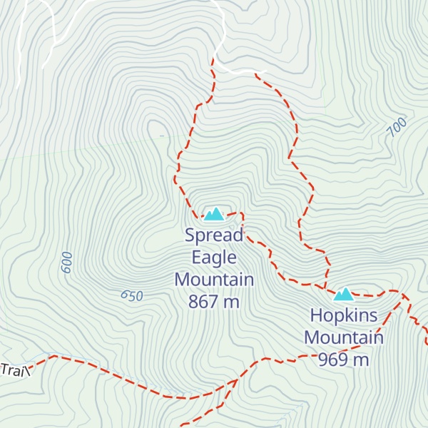 Map of Spread Eagle Mountain