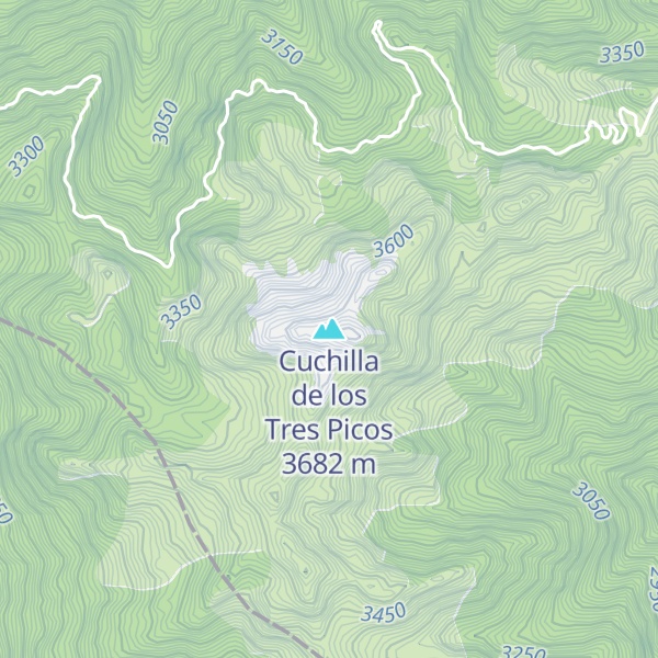 Map of Cuchilla de los Tres Picos