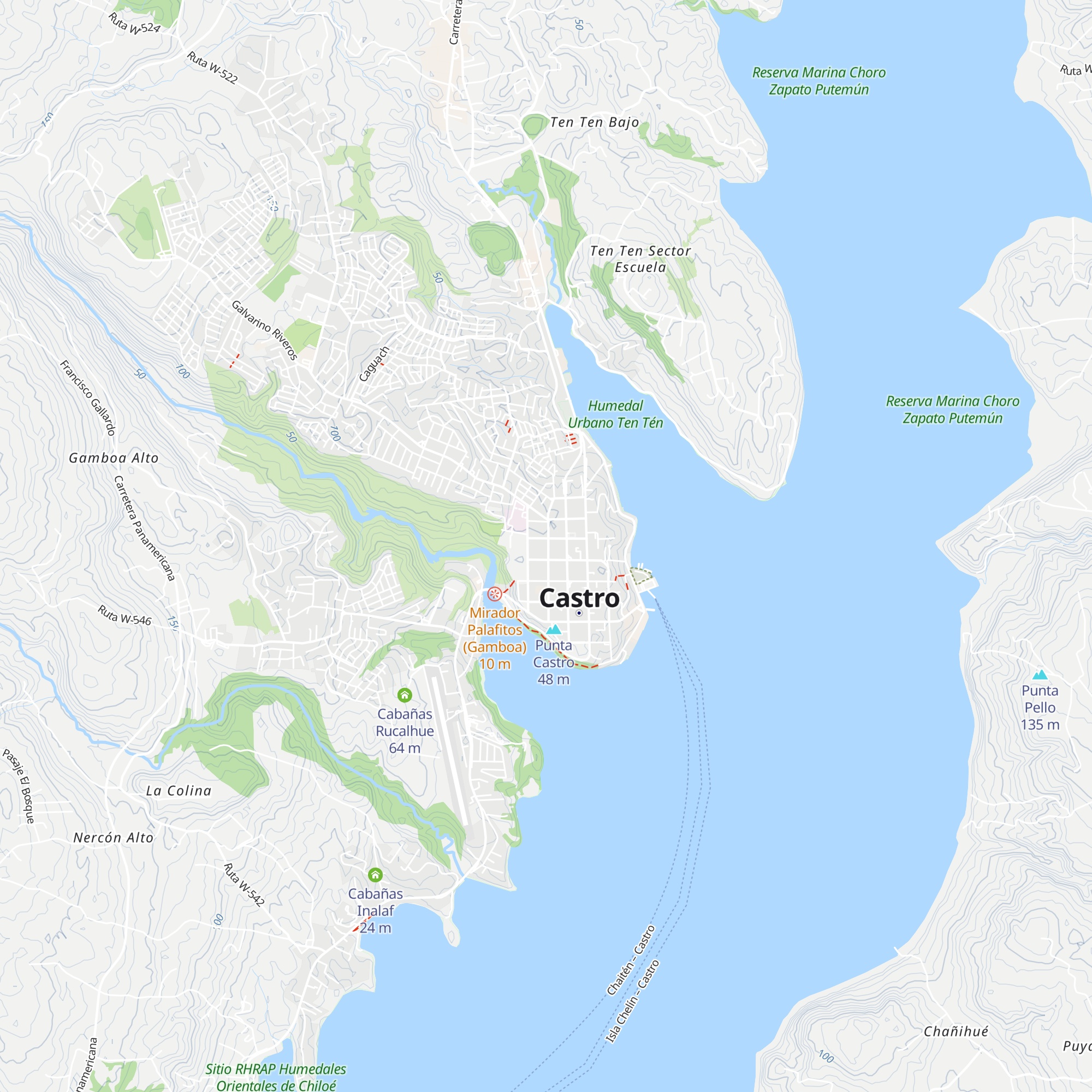 Cabañas Leblun map