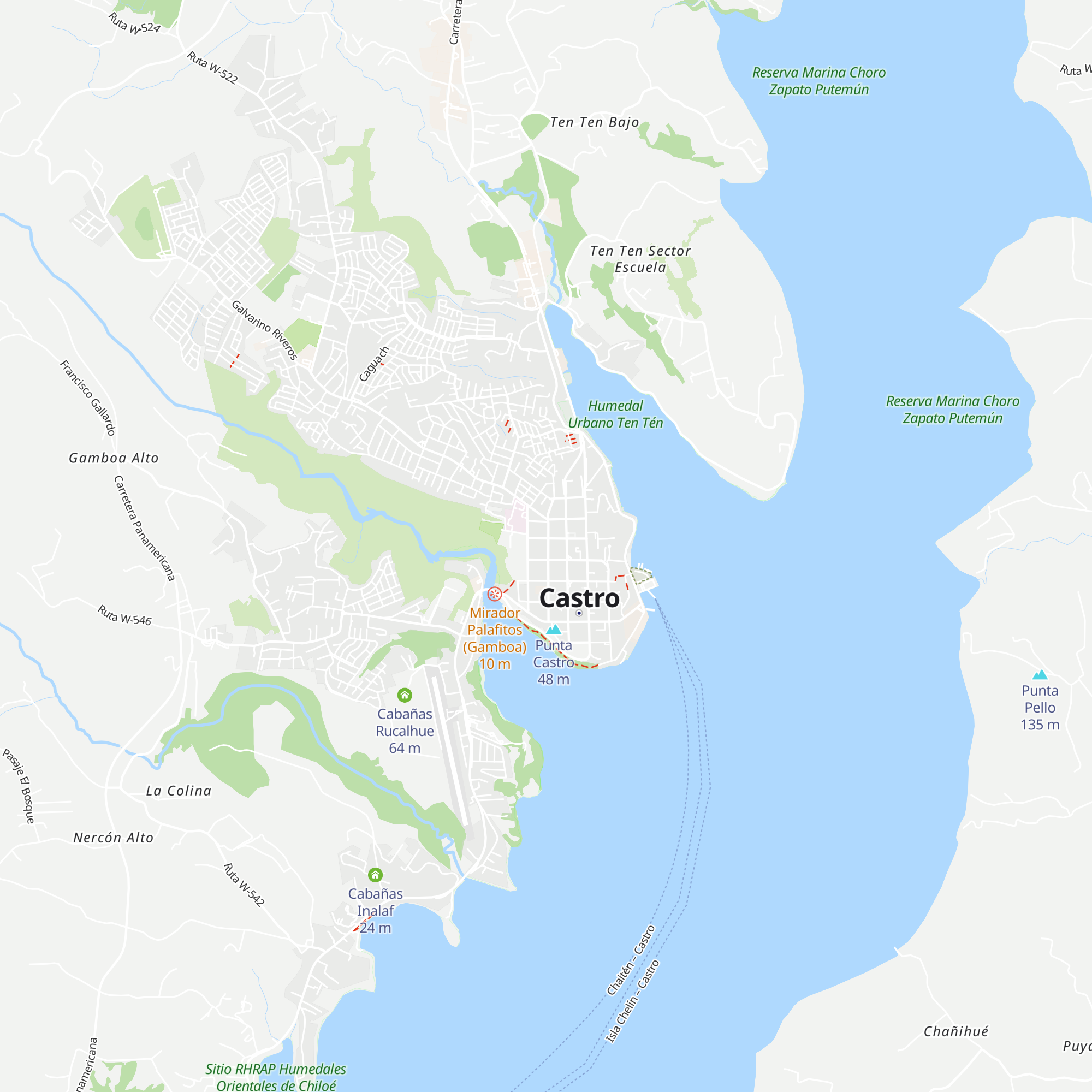 Cabañas Leblun map