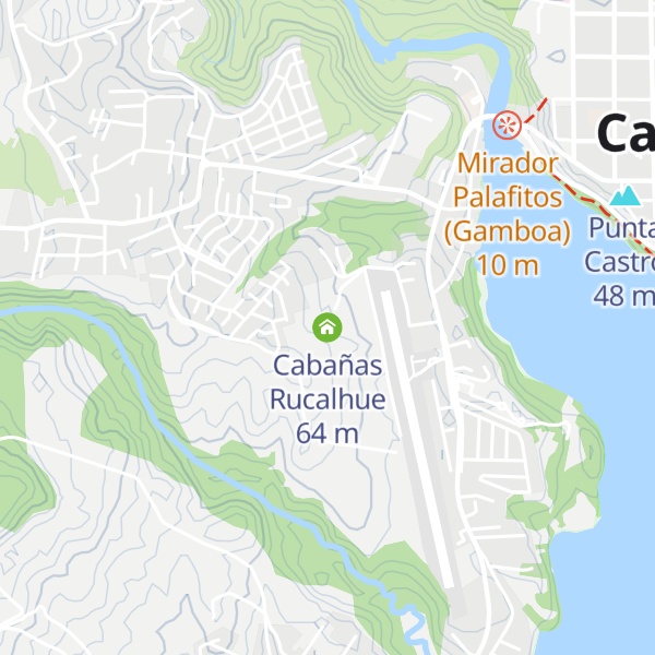 Map of Cabañas Rucalhue
