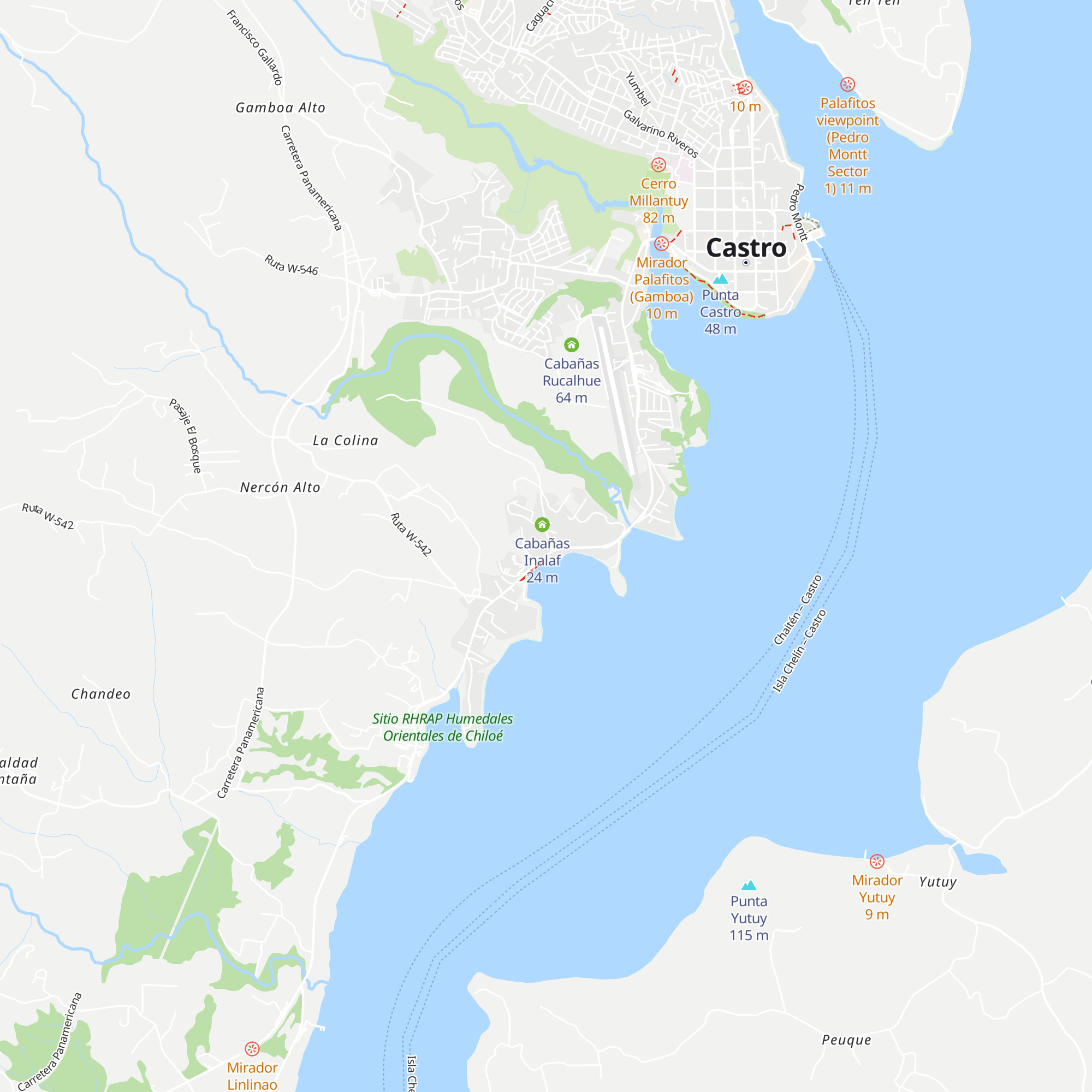 Cabañas Naudumar map