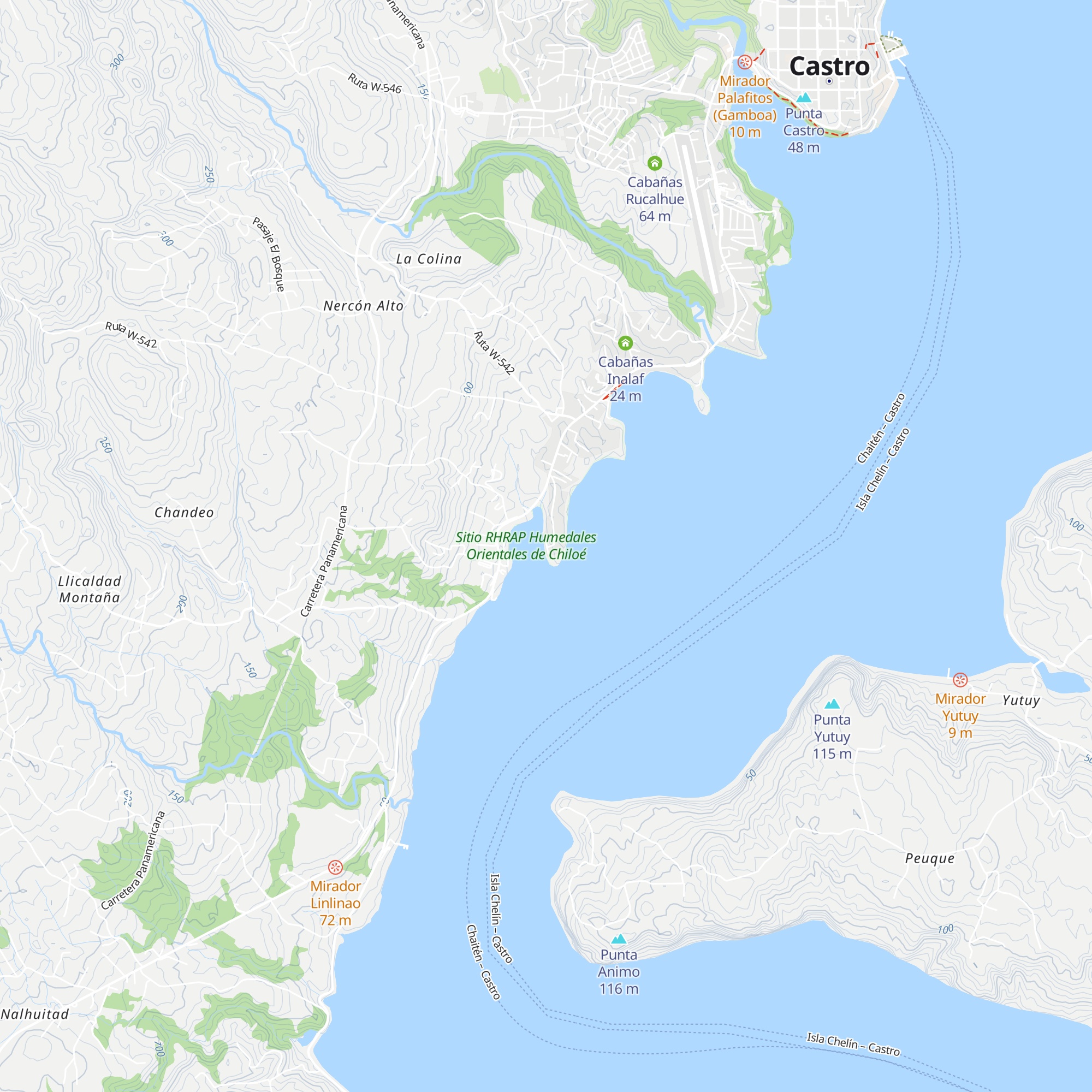 Cabañas Palafitos Los Pescadores map