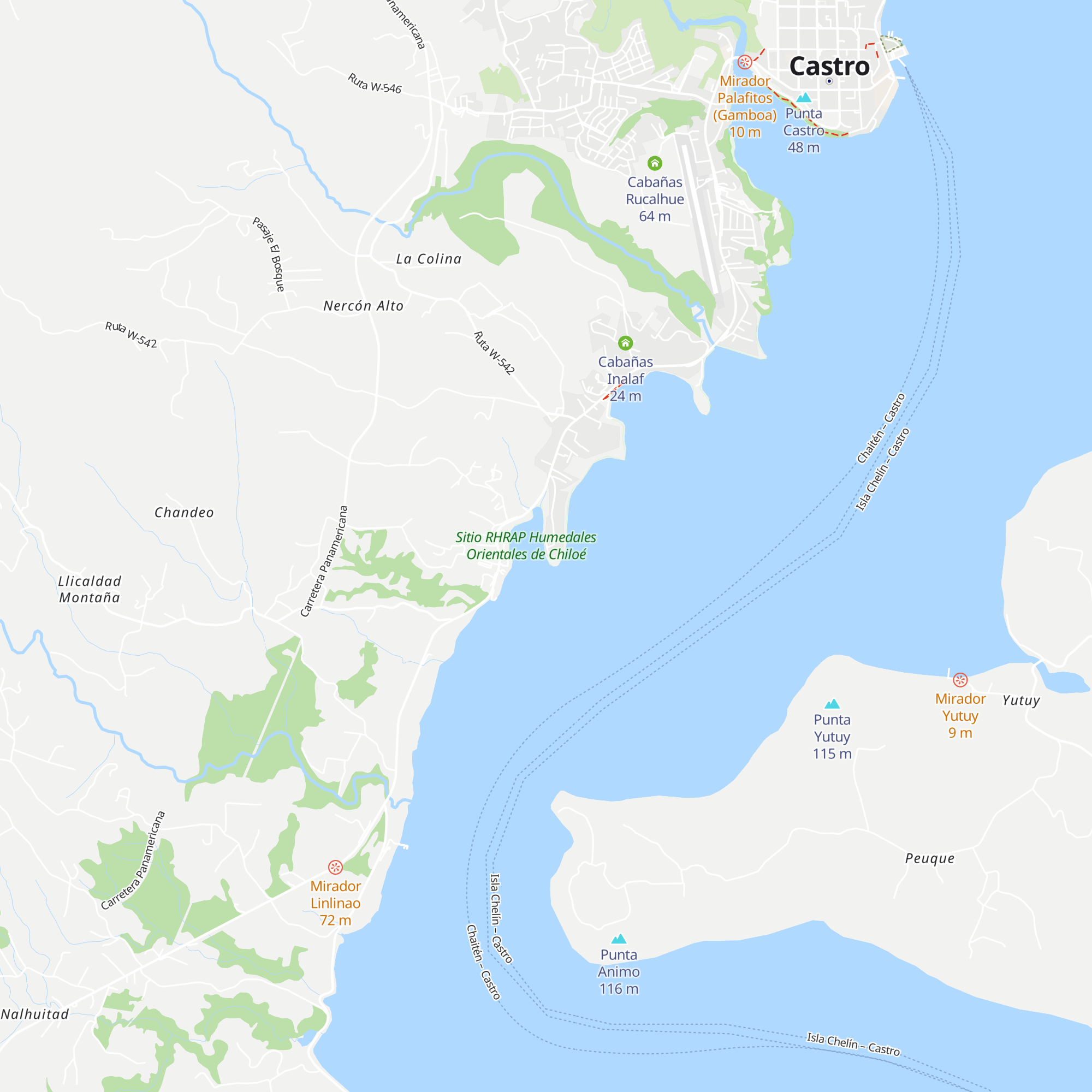 Cabañas Palafitos Los Pescadores map