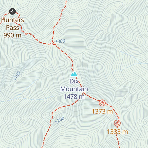 Map of Dix Mountain