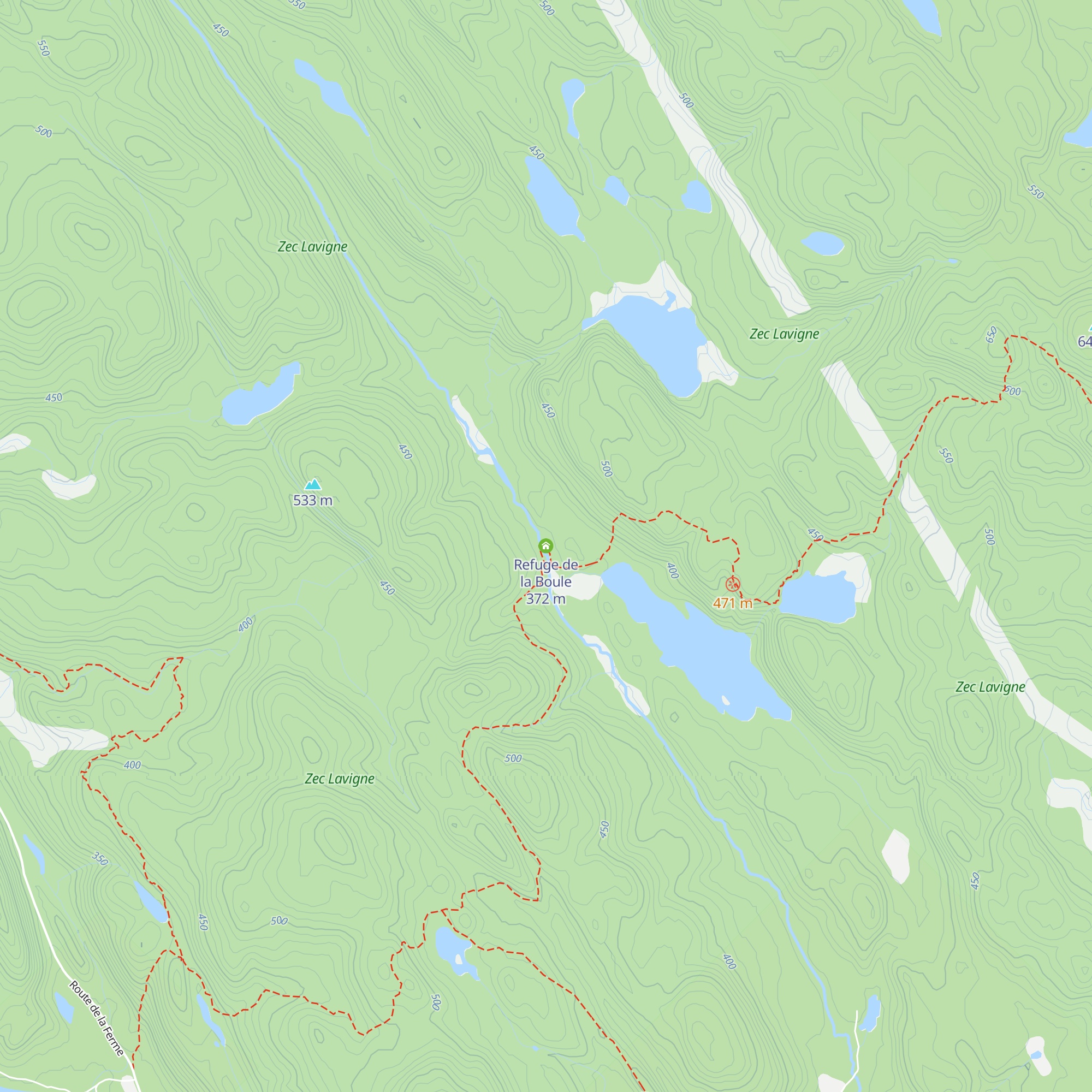 Refuge de la Boule map