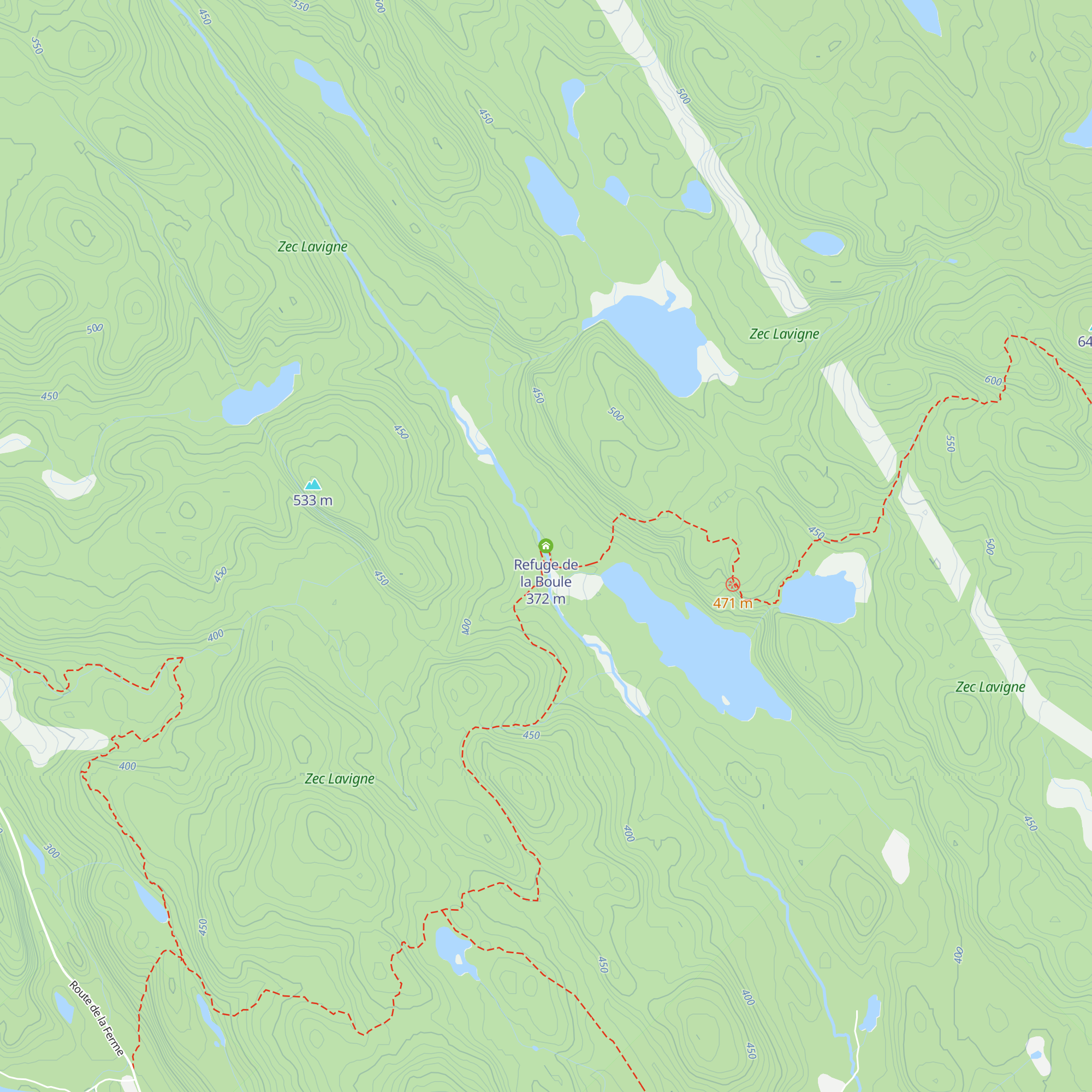 Refuge de la Boule map