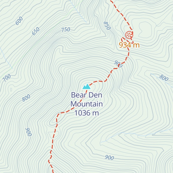 Map of Bear Den Mountain