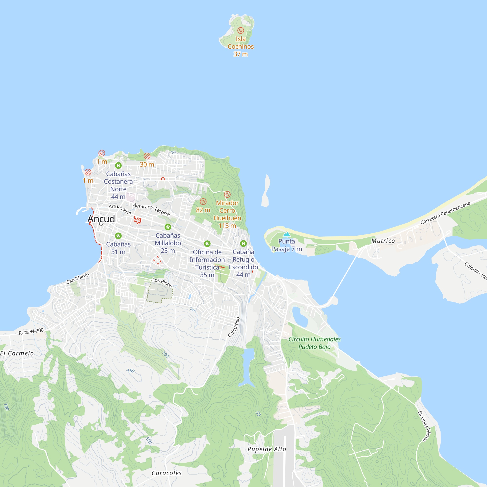 Cabaña Refugio Escondido map