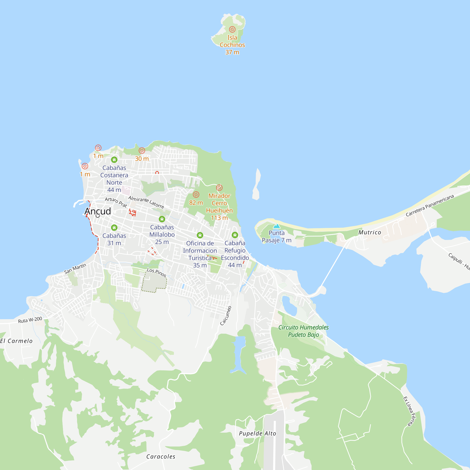 Cabaña Refugio Escondido map