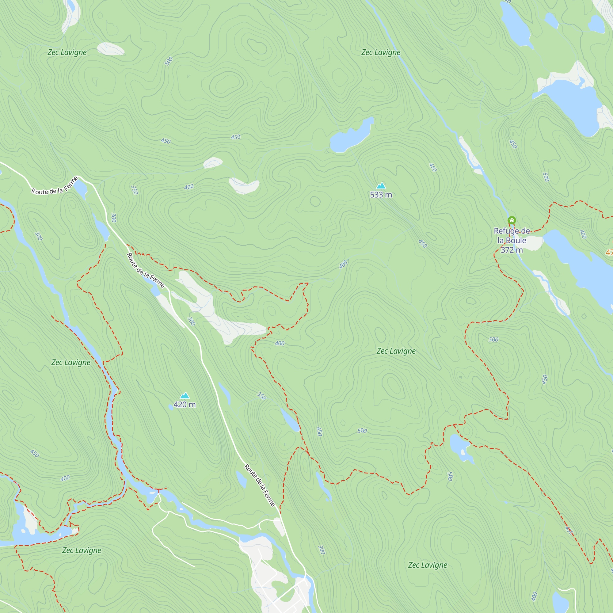 Refuge Lavigne map