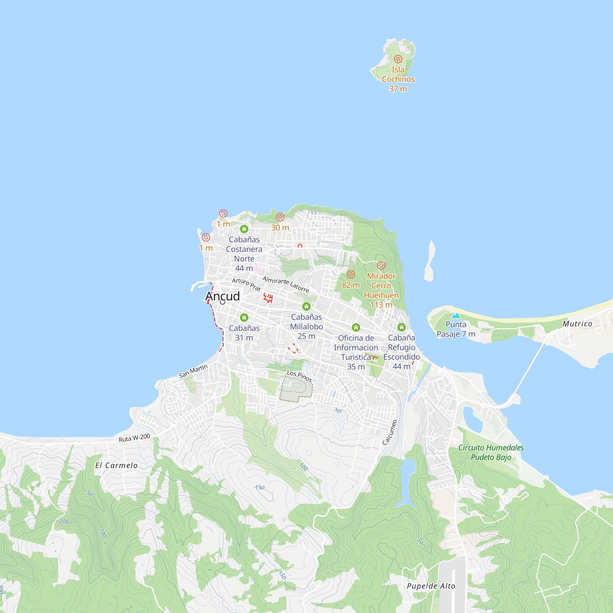 Cabañas Millalobo map