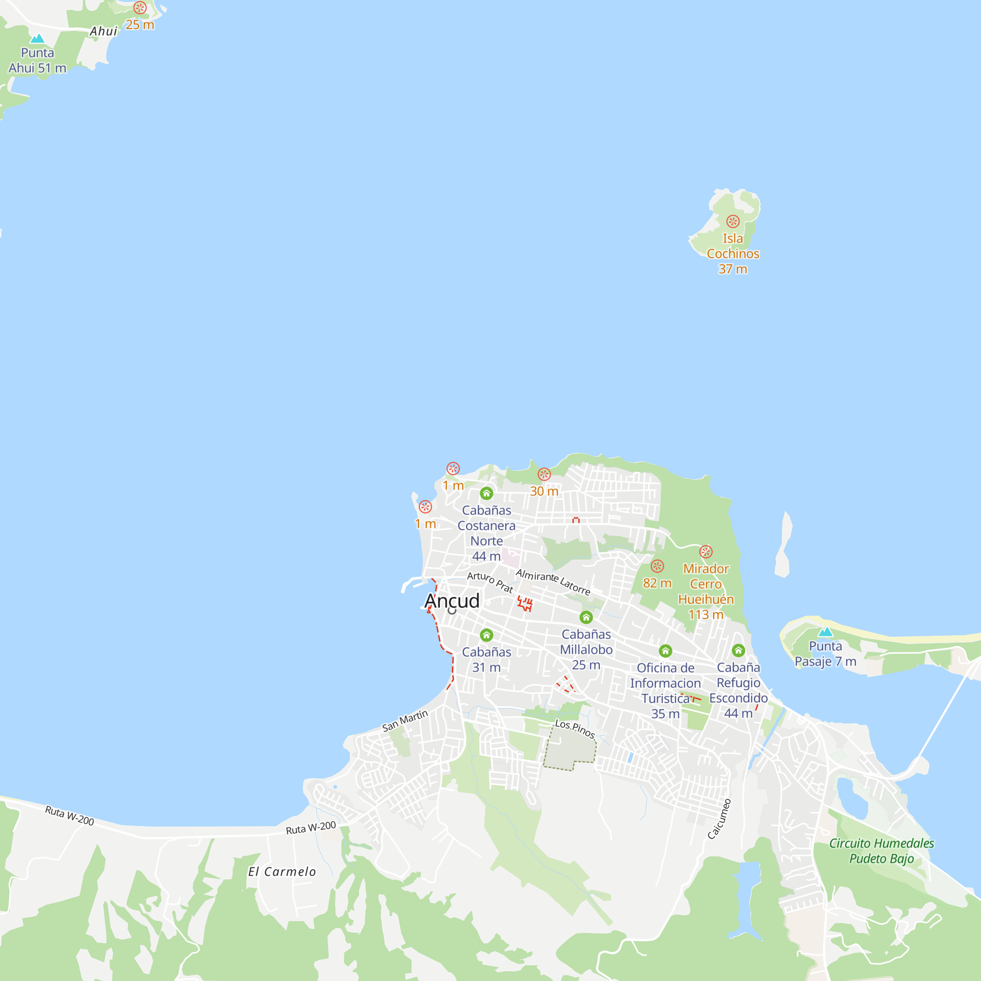 Cabañas Las Golondrinas map