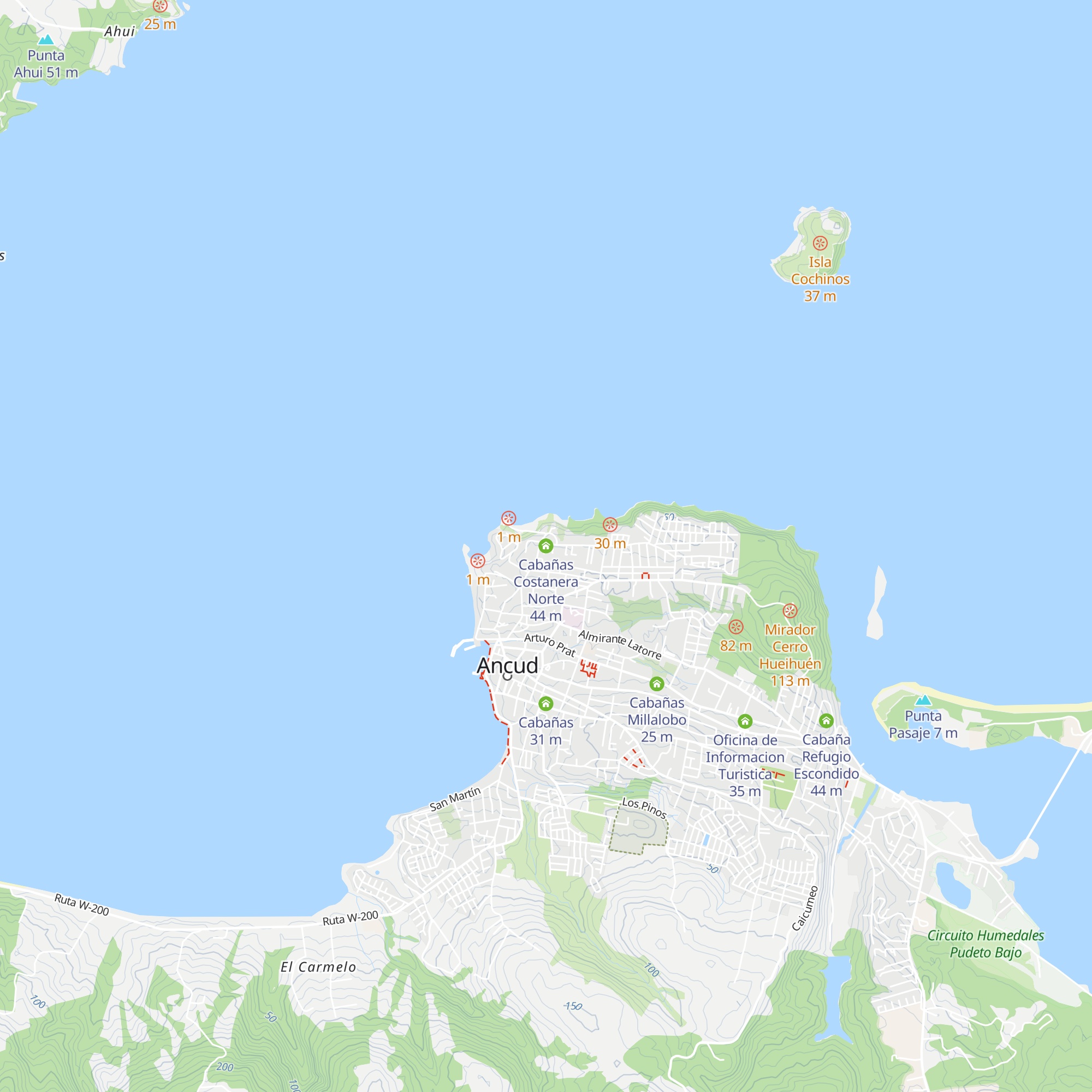 Cabañas Costanera Norte map