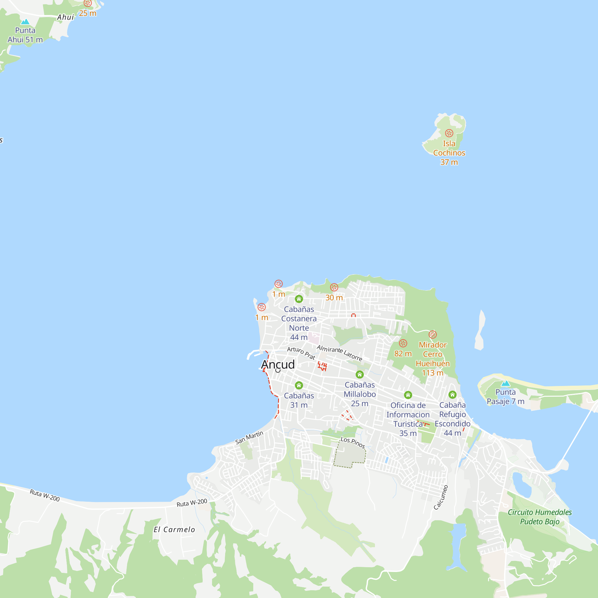 Cabañas Costanera Norte map