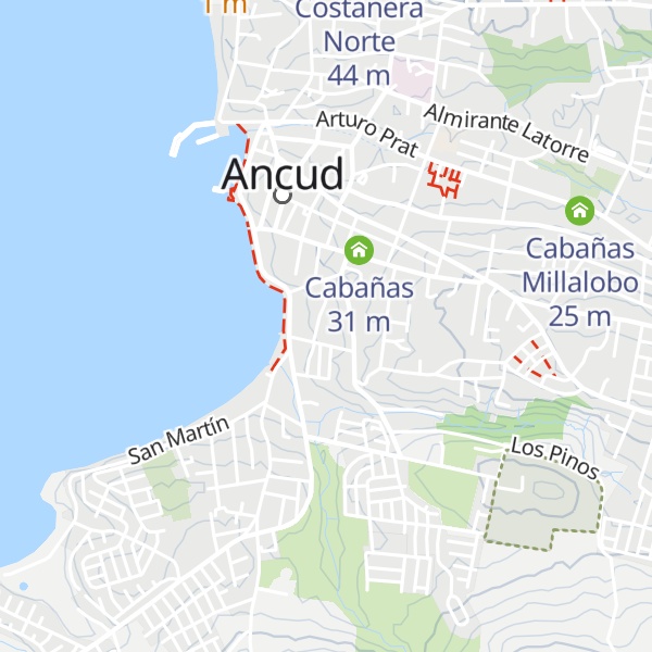 Map of Cabañas los ciruelos ancud