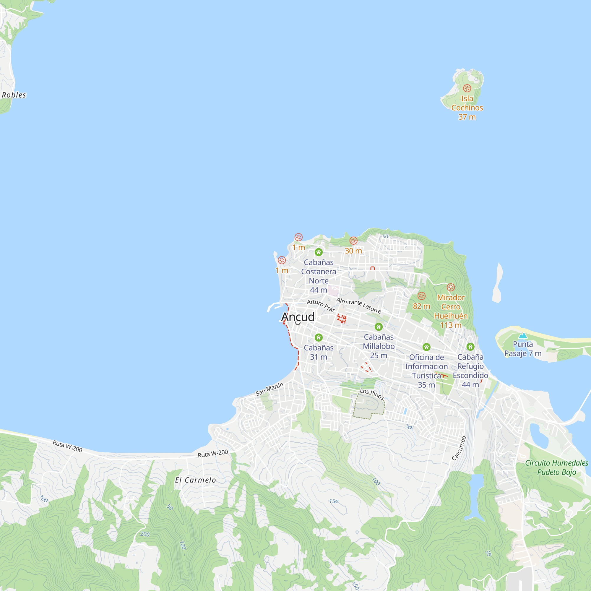 Cabañas Isla Mágica map