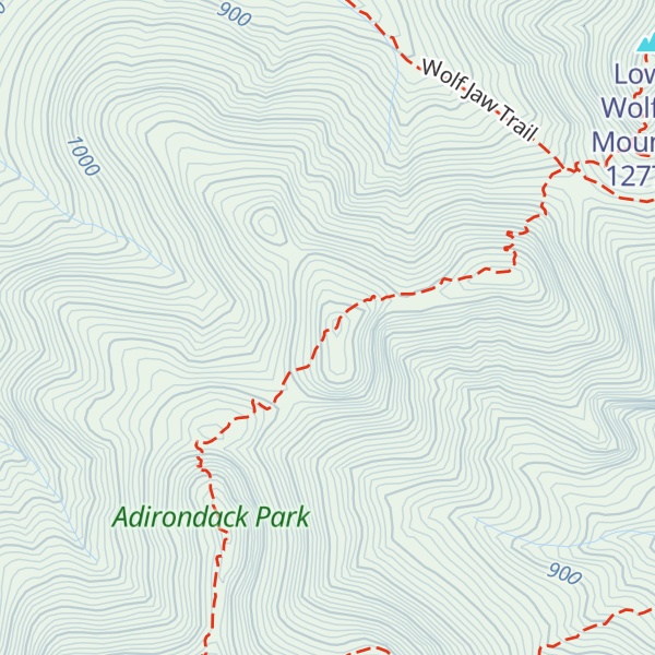 Map of Upper Wolfjaw Mountain