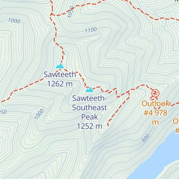 Map of Sawteeth-Southeast Peak