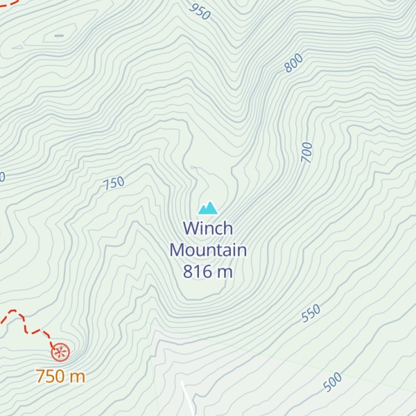 Map of Winch Mountain