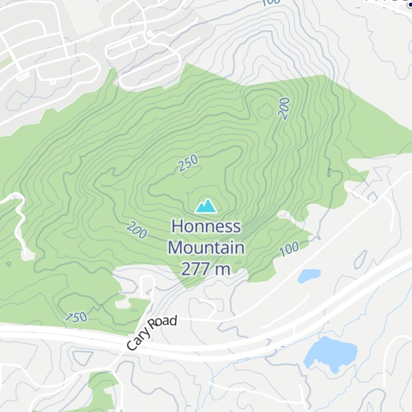 Map of Honness Mountain