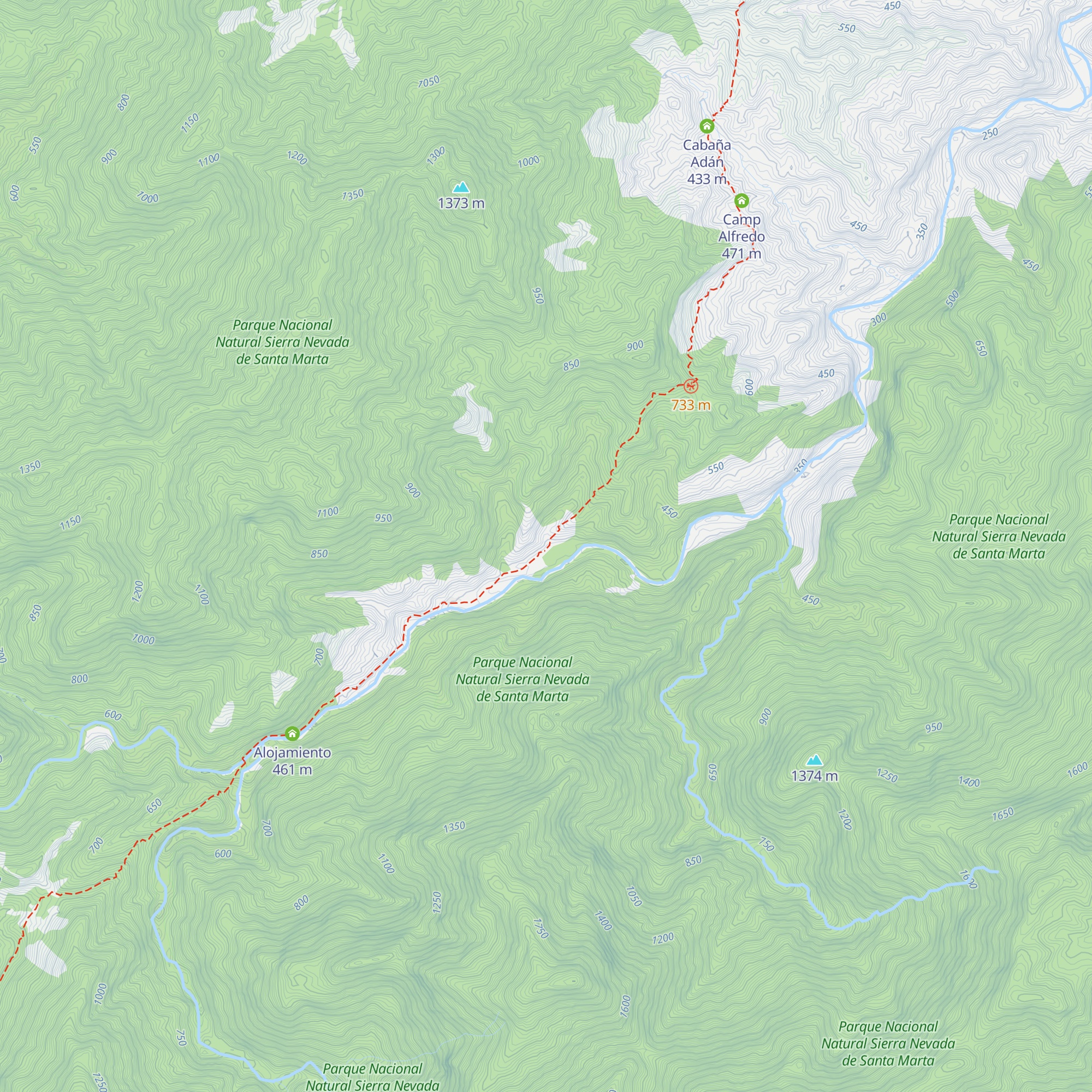Cabaña Wiwa map
