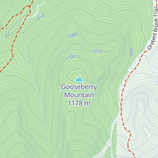Map of Gooseberry Mountain