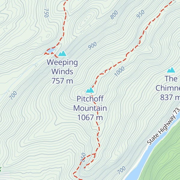 Map of Pitchoff Mountain