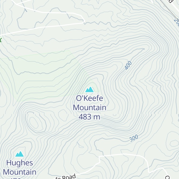 Map of O'Keefe Mountain