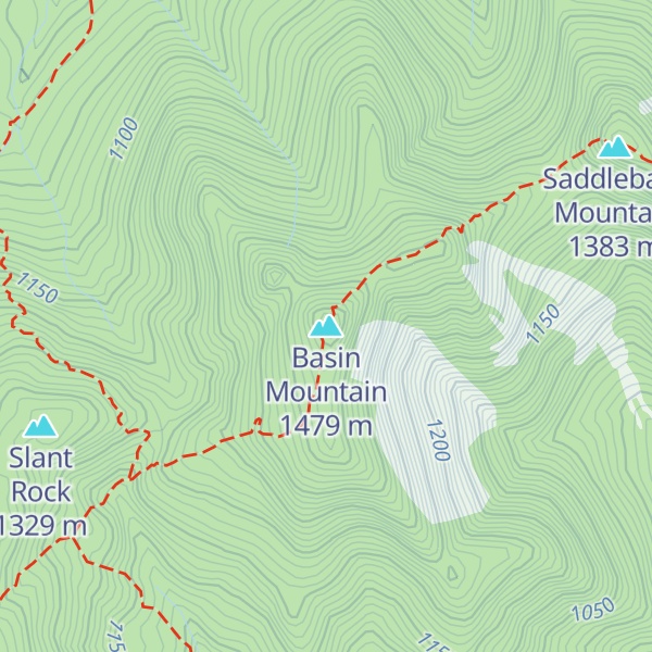 Map of Basin Mountain