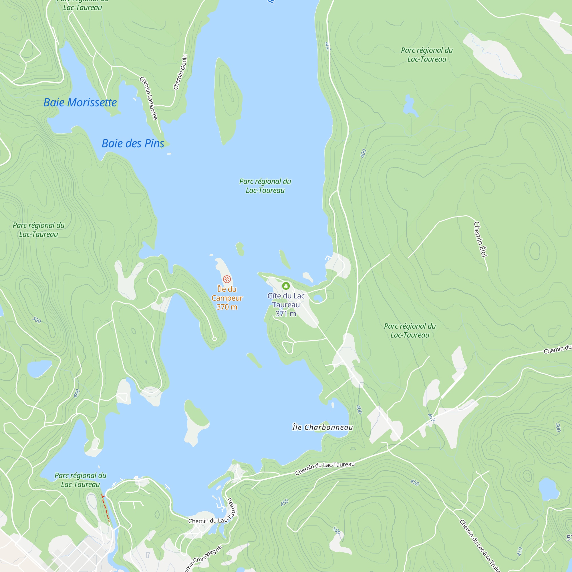 Gîte du Lac Taureau map