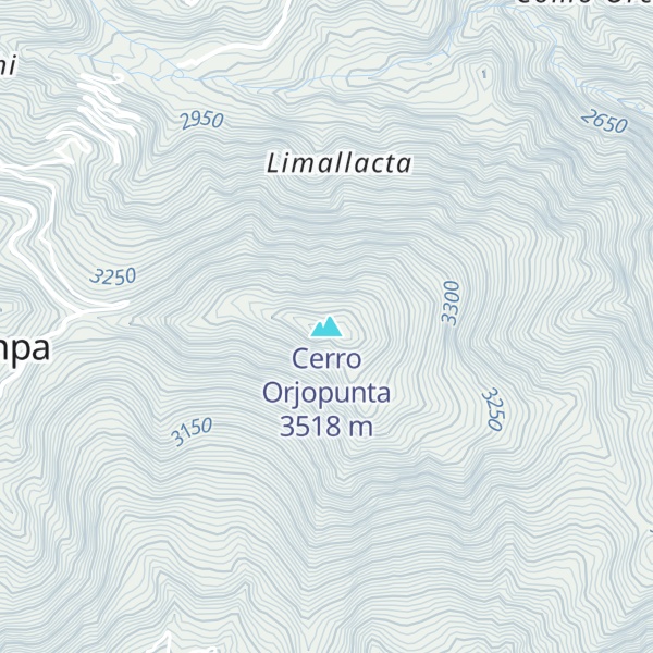 Map of Cerro Orjopunta