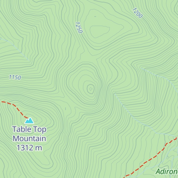 Map of Table Top Mountain - Middle Peak