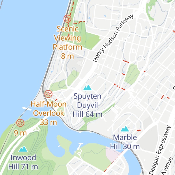 Map of Spuyten Duyvil Hill